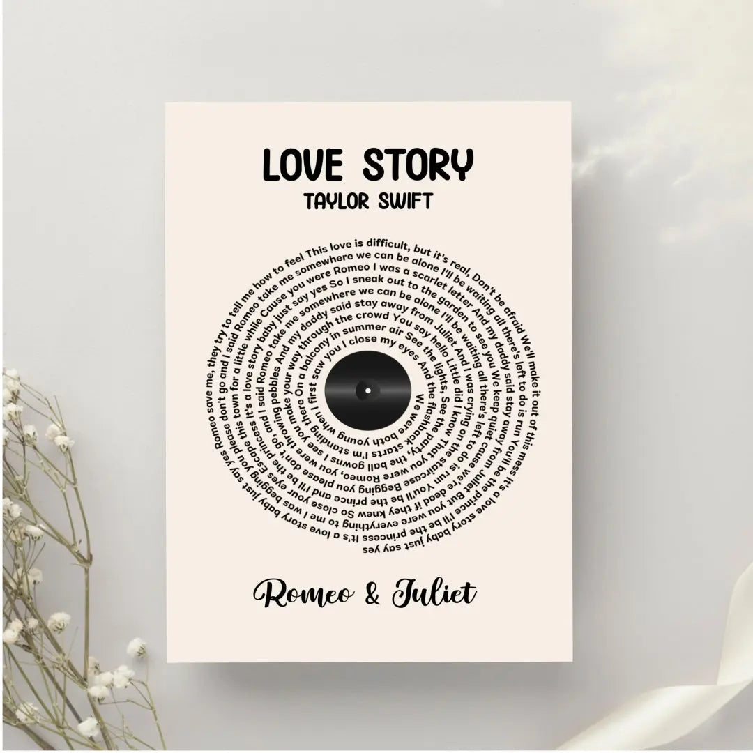 Spiral Song Lyrics Poster Personalized Print Gift customall
