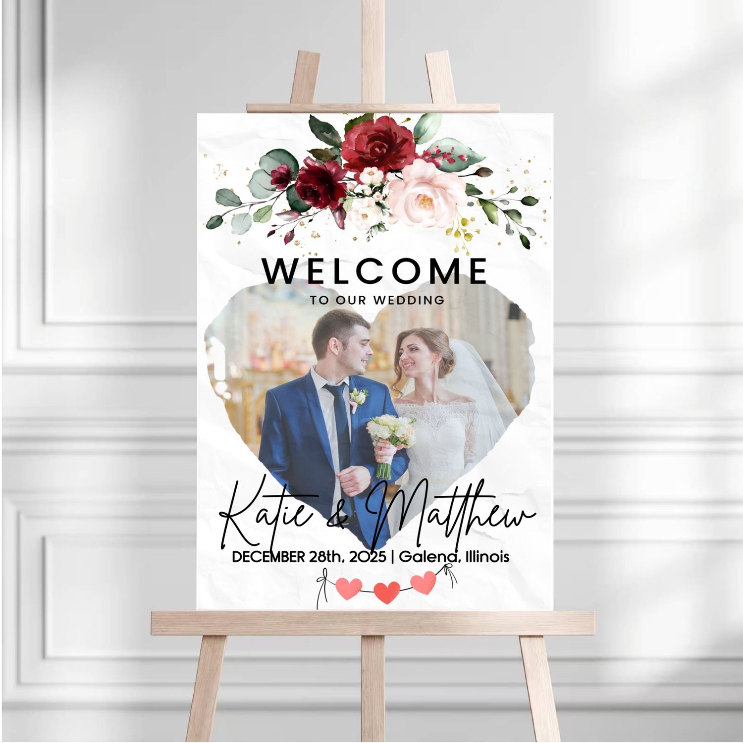 Personalized Image-Welcome to Our Wedding Sign with heart customall