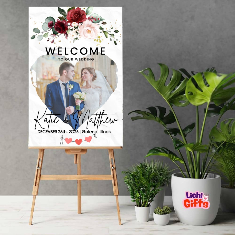 Personalized Image-Welcome to Our Wedding Sign with heart customall