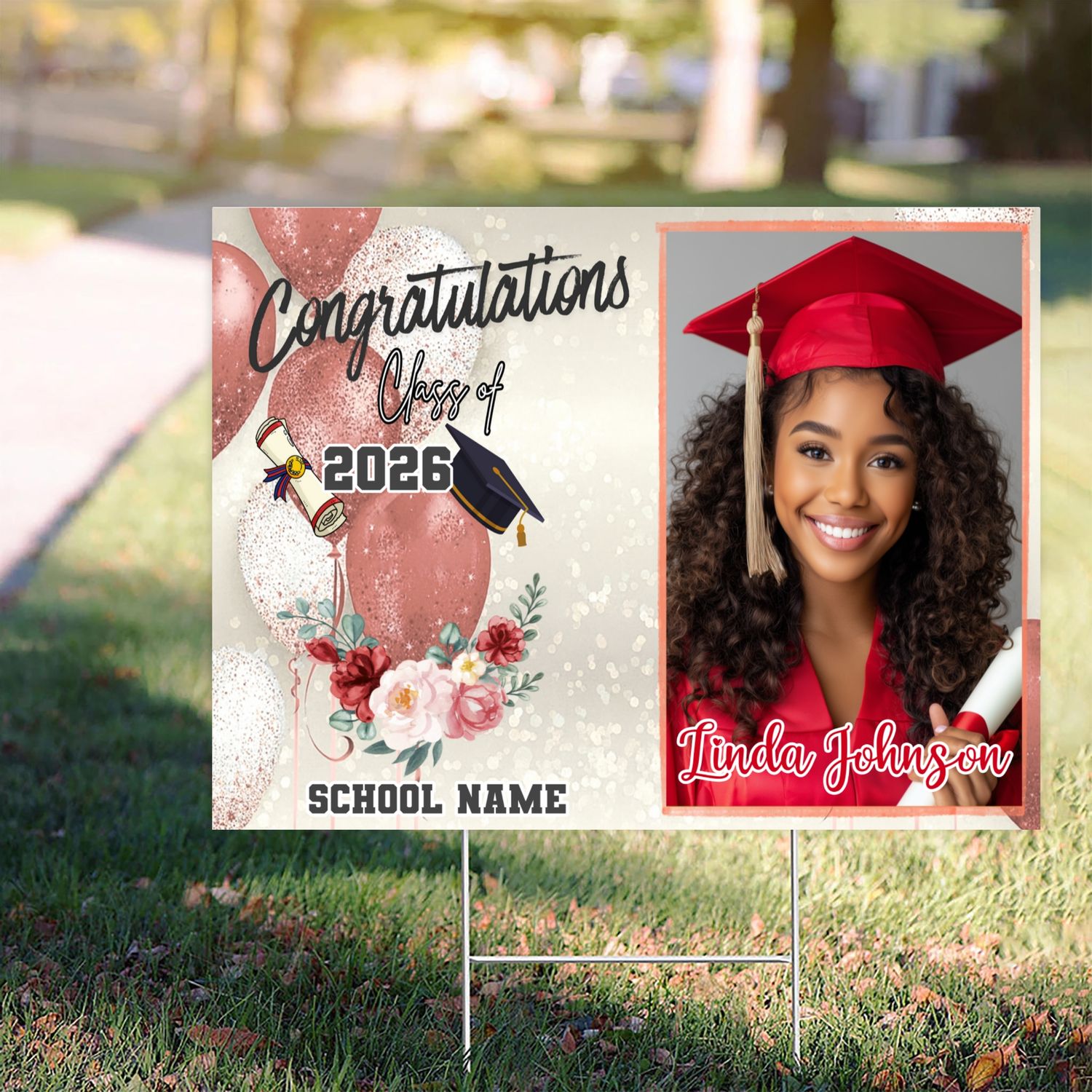 Personalized Name Graduation 2026 Yard Sign Lichi Gifts customall