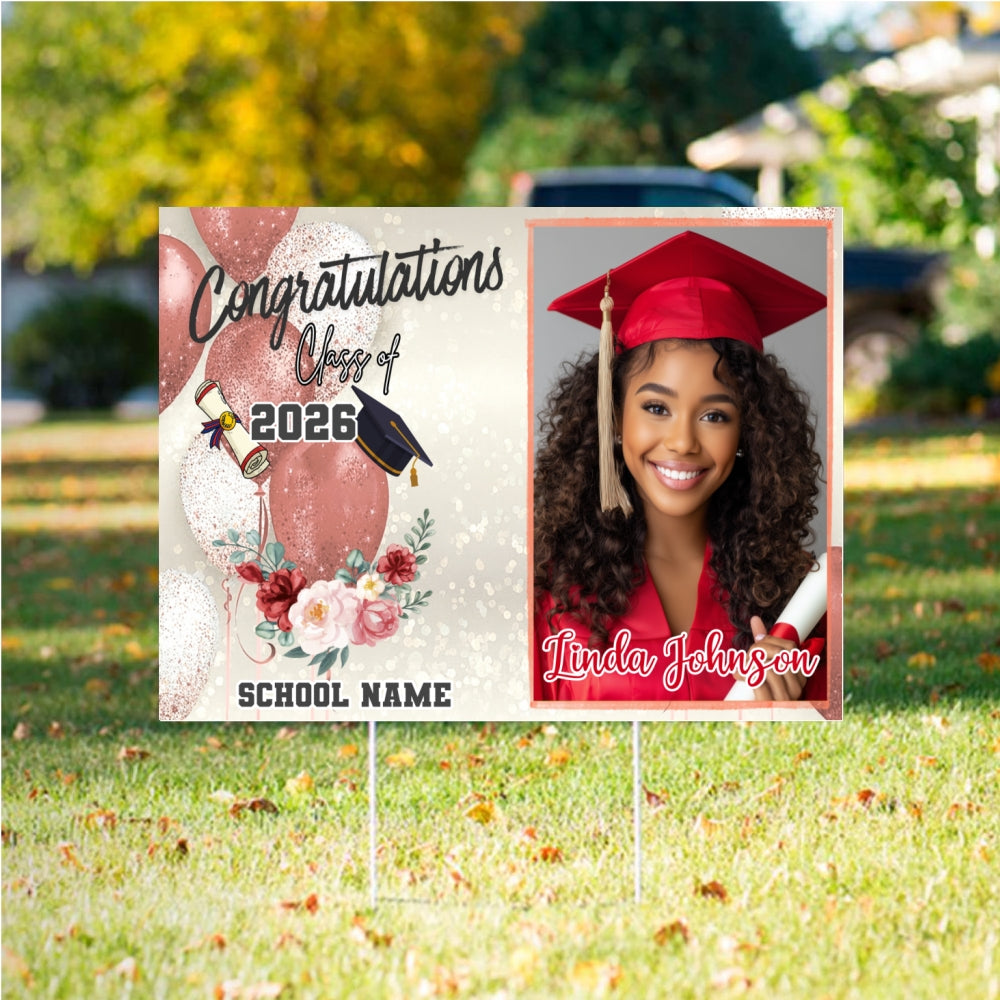 Personalized Name Graduation 2026 Yard Sign Lichi Gifts customall