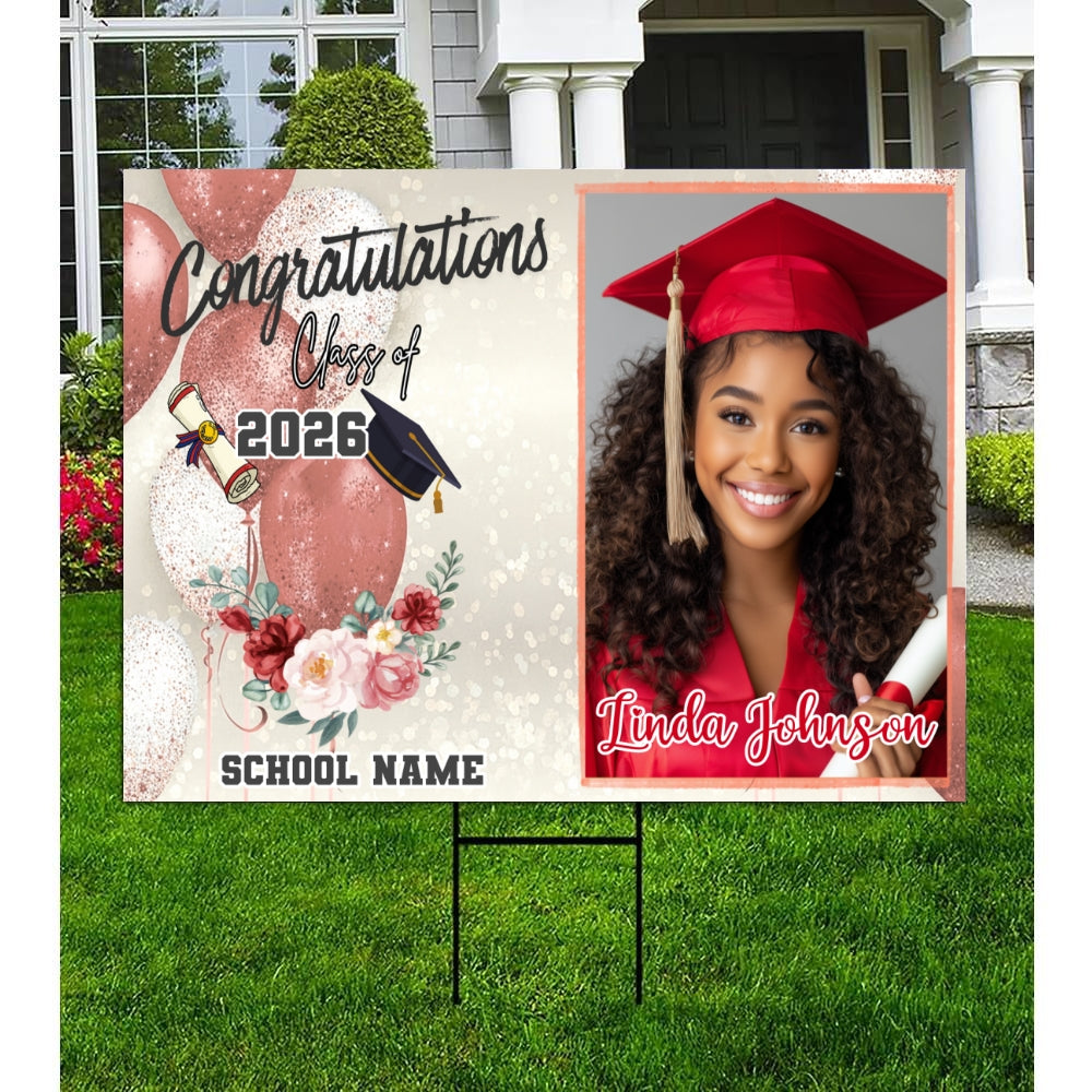 Personalized Name Graduation 2026 Yard Sign Lichi Gifts customall