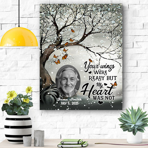 Customize canva Memorial | Your Wings were ready but my heart was not customall
