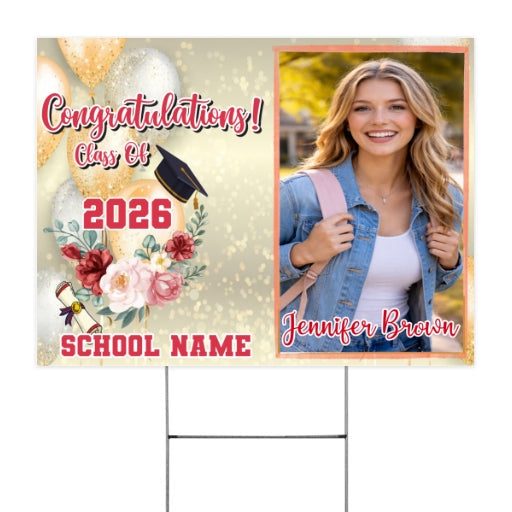 Personalized Graduation 2026 Yard Sign Lichi Gifts customall