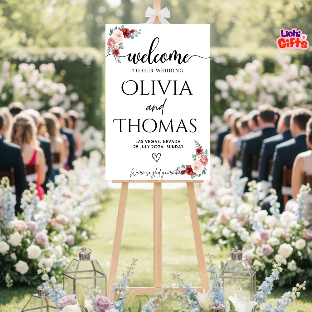 Personalized Simple Wedding Welcome Sign Poster customall