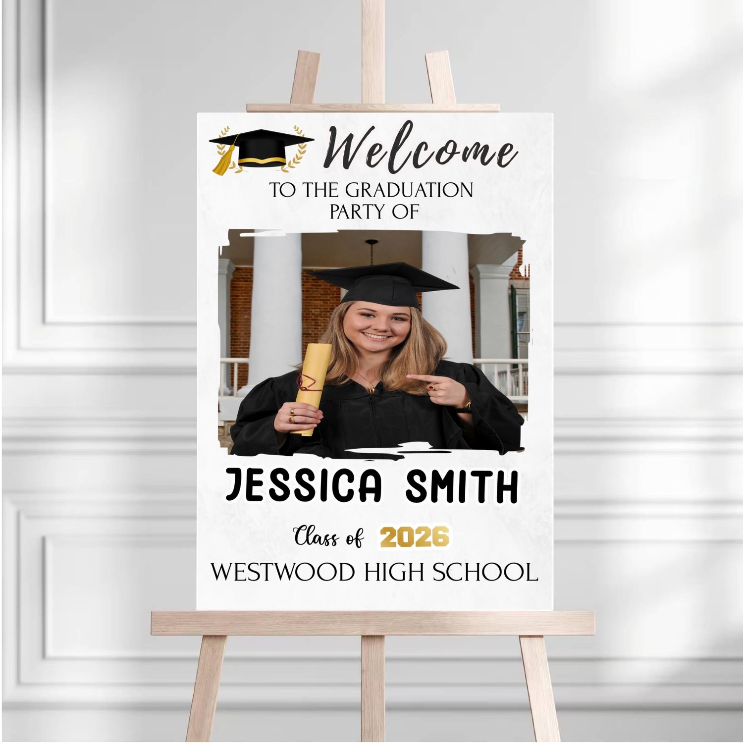 Personalized Graduation Party Welcome Sign with name Lichi Gifts customall