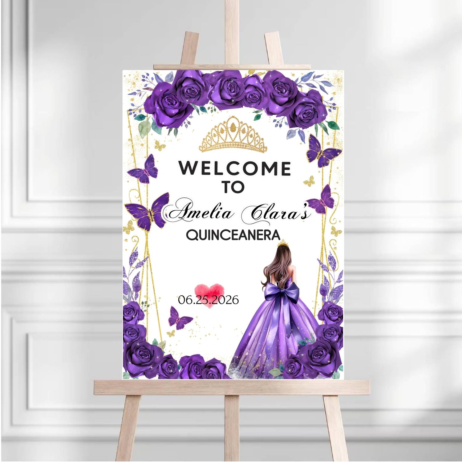 Personalized Quinceañera Welcome Sign Lichi Gifts customall