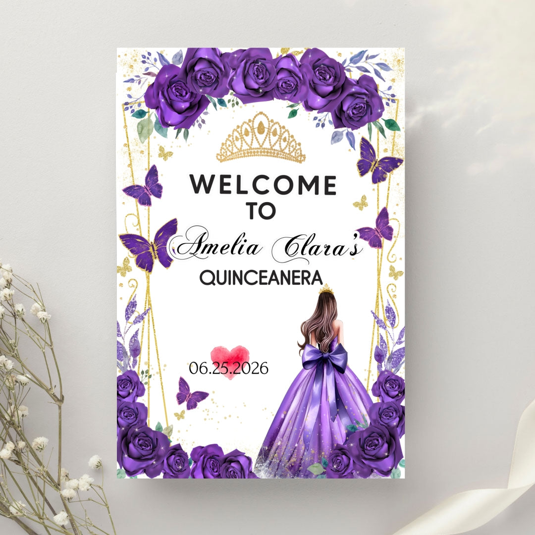 Personalized Quinceañera Welcome Sign Lichi Gifts customall