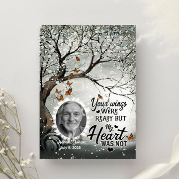 Customize canva Memorial | Your Wings were ready but my heart was not customall